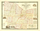 Vintage Map of Monroe County, New York 1852