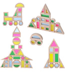 24 Pcs Rainbow Acrylic Sensory Wooden Building Blocks by Green Elephant Home and Toys