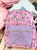 Lilac Hearts Backpack - NO CUSTOMIZATION