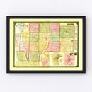 Vintage Map of Ontario County, New York 1852
