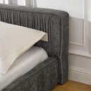 Modern Upholstered Platform Bed Frame With Pleated Design by HouseOfZazla