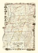 Vintage Map of Rensselaer County, New York 1854