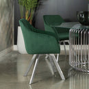 Tufted Swivel Dining Chair With Slim Sloped Arms - Green by HouseOfZazla