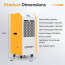 290 Pints Commercial Dehumidifier with Pump and Drain Hose for Basement Warehouse-Yellow by LJGDeals
