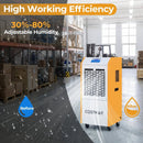 290 Pints Commercial Dehumidifier with Pump and Drain Hose for Basement Warehouse-Yellow by LJGDeals