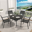 5 Pieces Outdoor Patio Dining Set with Stackable Metal Chairs and Round Table by HouseOfZazla