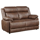 Worthington - Padded Arm Loveseat - Dark Brown