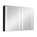 40x30 Inch LED Bathroom Medicine Cabinet Surface Mount Double Door Lighted Medicine Cabinet, Medicine Cabinets for Bathroom with Mirror Defogging, Dimmer Black