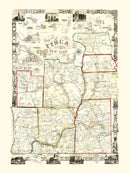 Vintage Map of Tioga County, New York 1855