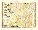 Vintage Map of Ulster County, New York 1853