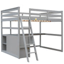 Modern Loft Bed With Built In Desk, Shelves, And 2 Drawers by HouseOfZazla