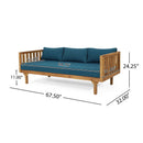 Claremont 3 Seater Daybed Teak Acacia Wood Water Resistant Cushions by HouseOfZazla