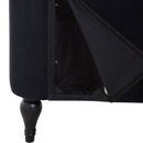 58" Velvet Chaise Lounge, Button Tufted Right Arm Facing Lounge Chair with Nailhead Trim & Solid Wood Legs for Living Room or Office, Sleeper Lounge Sofa (Black)