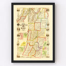 Vintage Map of Washington County, New York 1853