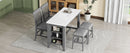 5-piece Counter Height Dining Table Set with Built-in Storage Shelves,Grey(OLD SKU W504S00143)