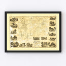 Vintage Map of Madison County, New York 1858