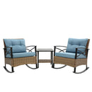 3pcs Rocking Rattan Chair Set in Grey by HouseOfZazla