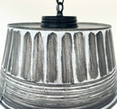 Black Ribbed Galvanized Ceiling Light