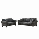 Modern 3 And 2 Seater Sofa With Rolled Arms, Tufted Upholstered Couch by Unique Piece Furniture