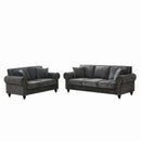 Modern 3 And 2 Seater Sofa With Rolled Arms, Tufted Upholstered Couch by HouseOfZazla