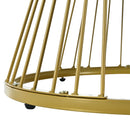 27.5" & 17.7" Nesting Coffee Table with Marble Grain Table Top, Golden Iron Frame Round Coffee Table, Set of 2, for Living Room, Balcony, White