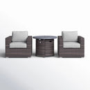 Rattan Patio Set With Comfortable Cushions And Fire Pit by HouseOfZazla