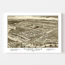 Vintage Map of Salmon Falls, New Hampshire 1877