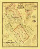 Vintage Map of Camden County, New Jersey 1857