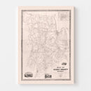 Vintage Map of Essex County, New Jersey 1850
