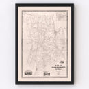 Vintage Map of Essex County, New Jersey 1850