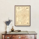 Vintage Map of Hunterdon County, New Jersey 1851