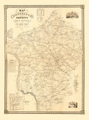 Vintage Map of Hunterdon County, New Jersey 1851