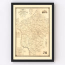 Vintage Map of Hunterdon County, New Jersey 1851