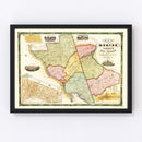 Vintage Map of Mercer County, New Jersey 1849