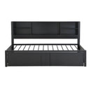 Industrial Metal Daybed With Trundle, Storage Shelves, USB Ports by HouseOfZazla