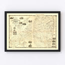 Vintage Map of Monmouth County, New Jersey 1851