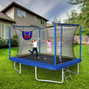 New YC 8ft by 12ft Rectangular Trampoline with Basketball Board and Ladder by HouseOfZazla