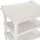 Aria - Nightstand With Styling, 2 Shelves, Pull Out Tray, Spool Turned Legs - Antique White