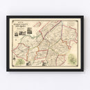 Vintage Map of Morris County, New Jersey 1853