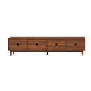 TV Stand With Legs, Media Console, 4 Cabinets For Living Room - Natural Wood by HouseOfZazla