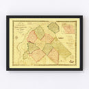 Vintage Map of Salem County, New Jersey 1849