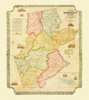 Vintage Map of Somerset County, New Jersey 1850