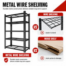 78"H 5-Tier Adjustable Heavy Duty Metal Mesh Storage Rack
