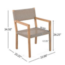 Outdoor Dining Chairs for Patios and Gardens (Set of 2) - Light Brown Multi / Light Teak