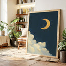 Golden Moon Over Soft Clouds