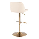 Toriano - Contemporary Adjustable Barstool With Swivel With Rounded T Footrest (Set of 2) by HouseOfZazla