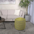 River Handcrafted Cylindrical Pouf in Water Resistant Fabric