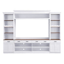 Farmhouse 4-Piece Entertainment Center with Bookshelf for TVs Up to 70"