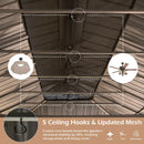 12x24FT Outdoor Gazebo with Galvanized Steel Double Roof