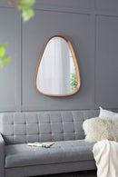 Irrgeular Mirror With Frame, Wall Mirror For Living Room Bathroom Entryway - Brown by HouseOfZazla